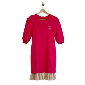 Jill By Jill Stuart Pink Sweatshirt Ruffle Bottom Dress With Pockets Size Small